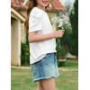 imageImily Bela Girls Puff Short Sleeve Tops Kids Summer T Shirts Crewneck Fashion Tees 514 YearsWhite