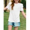 imageImily Bela Girls Puff Short Sleeve Tops Kids Summer T Shirts Crewneck Fashion Tees 514 YearsWhite