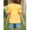 imageImily Bela Girls Puff Short Sleeve Tops Kids Summer T Shirts Crewneck Fashion Tees 514 YearsYellow