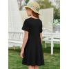imageImily Bela Girls Summer Short Sleeve Dress A Line Swing Basic Skater Twirl Party Dresses 514 YearsBlack