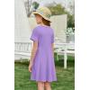 imageImily Bela Girls Summer Short Sleeve Dress A Line Swing Basic Skater Twirl Party Dresses 514 YearsLavender