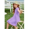 imageImily Bela Girls Summer Short Sleeve Dress A Line Swing Basic Skater Twirl Party Dresses 514 YearsLavender