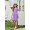 imageImily Bela Girls Summer Short Sleeve Dress A Line Swing Basic Skater Twirl Party Dresses 514 YearsLavender