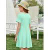 imageImily Bela Girls Summer Short Sleeve Dress A Line Swing Basic Skater Twirl Party Dresses 514 YearsMint