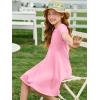 imageImily Bela Girls Summer Short Sleeve Dress A Line Swing Basic Skater Twirl Party Dresses 514 YearsPink