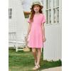 imageImily Bela Girls Summer Short Sleeve Dress A Line Swing Basic Skater Twirl Party Dresses 514 YearsPink