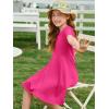 imageImily Bela Girls Summer Short Sleeve Dress A Line Swing Basic Skater Twirl Party Dresses 514 YearsRose Red
