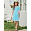 imageImily Bela Girls Summer Short Sleeve Dress A Line Swing Basic Skater Twirl Party Dresses 514 YearsSky Blue