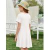 imageImily Bela Girls Summer Short Sleeve Dress A Line Swing Basic Skater Twirl Party Dresses 514 YearsWhite