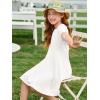 imageImily Bela Girls Summer Short Sleeve Dress A Line Swing Basic Skater Twirl Party Dresses 514 YearsWhite