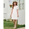 imageImily Bela Girls Summer Short Sleeve Dress A Line Swing Basic Skater Twirl Party Dresses 514 YearsWhite