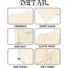imageImily Bela Womens 2 Piece Lounge Sets Summer Casual Outfits Oversized 34 Sleeve T Shirts and Shorts Pajama Matching SetBeige