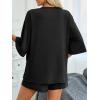 imageImily Bela Womens 2 Piece Lounge Sets Summer Casual Outfits Oversized 34 Sleeve T Shirts and Shorts Pajama Matching SetBlack