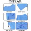 imageImily Bela Womens 2 Piece Lounge Sets Summer Casual Outfits Oversized 34 Sleeve T Shirts and Shorts Pajama Matching SetLight Blue