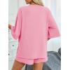 imageImily Bela Womens 2 Piece Lounge Sets Summer Casual Outfits Oversized 34 Sleeve T Shirts and Shorts Pajama Matching SetPink