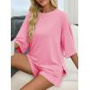 imageImily Bela Womens 2 Piece Lounge Sets Summer Casual Outfits Oversized 34 Sleeve T Shirts and Shorts Pajama Matching SetPink