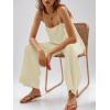 imageImily Bela Womens 2 Piece Outfits Linen Set Camisole Tops and Wide Leg Pants Vacation Matching LoungewearBeige