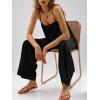imageImily Bela Womens 2 Piece Outfits Linen Set Camisole Tops and Wide Leg Pants Vacation Matching LoungewearBlack
