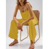 imageImily Bela Womens 2 Piece Outfits Linen Set Camisole Tops and Wide Leg Pants Vacation Matching LoungewearYellow