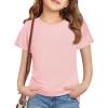 imageImily Bela Girls Summer T Shirts Kids Casual Crewneck Short Sleeve Loose Basic Tee Tops 514 YearsLight Pink