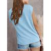 imageImily Bela Girls Cap Sleeve Summer Tops Casual Crewneck Loose Tshirts with PocketBlue