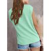 imageImily Bela Girls Cap Sleeve Summer Tops Casual Crewneck Loose Tshirts with PocketLight Green
