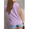 imageImily Bela Girls Cap Sleeve Summer Tops Casual Crewneck Loose Tshirts with PocketPurple