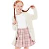 imageImily Bela Girls Cardigan Open Front Popcorn Knit Long Sleeve Sweaters Coat with PocketsCream White