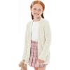 imageImily Bela Girls Cardigan Open Front Popcorn Knit Long Sleeve Sweaters Coat with PocketsCream White