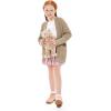 imageImily Bela Girls Cardigan Open Front Popcorn Knit Long Sleeve Sweaters Coat with PocketsKhaki