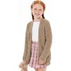 imageImily Bela Girls Cardigan Open Front Popcorn Knit Long Sleeve Sweaters Coat with PocketsKhaki