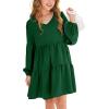 imageImily Bela Girls Casual Tunic Dresses V Neck Long Short Sleeve School Party Swing Dress 514 YearsBlackish Green