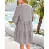 imageImily Bela Girls Casual Tunic Dresses V Neck Long Short Sleeve School Party Swing Dress 514 YearsGrey