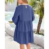 imageImily Bela Girls Casual Tunic Dresses V Neck Long Short Sleeve School Party Swing Dress 514 YearsNavy
