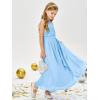 imageImily Bela Girls Chiffon Dresses Formal Sleeveless Junior Bridesmaid Wedding Party Maxi DressBlue
