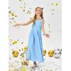 imageImily Bela Girls Chiffon Dresses Formal Sleeveless Junior Bridesmaid Wedding Party Maxi DressBlue