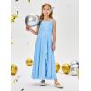 imageImily Bela Girls Chiffon Dresses Formal Sleeveless Junior Bridesmaid Wedding Party Maxi DressBlue