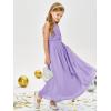 imageImily Bela Girls Chiffon Dresses Formal Sleeveless Junior Bridesmaid Wedding Party Maxi DressPurple