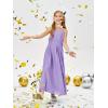 imageImily Bela Girls Chiffon Dresses Formal Sleeveless Junior Bridesmaid Wedding Party Maxi DressPurple