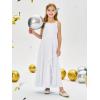 imageImily Bela Girls Chiffon Dresses Formal Sleeveless Junior Bridesmaid Wedding Party Maxi DressWhite