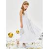 imageImily Bela Girls Chiffon Dresses Formal Sleeveless Junior Bridesmaid Wedding Party Maxi DressWhite