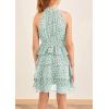 imageImily Bela Girls Floral Ruffle Dress Halter Neck Kids Chiffon Summer Party Dress with BeltPeak Green