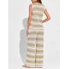 imageImily Bela Womens 2 Piece Cover up Crochet Sets Striped Sleeveless Vest Tops Wide Leg Pants Summer Knit Matching SetKhaki