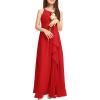 imageImily Bela Girls Chiffon Dresses Formal Sleeveless Junior Bridesmaid Wedding Party Maxi DressRed