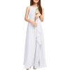 imageImily Bela Girls Chiffon Dresses Formal Sleeveless Junior Bridesmaid Wedding Party Maxi DressWhite