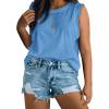 imageImily Bela Womens Plus Size Tank Tops Sleeveless Crew Neck Summer Casual Basic Tees ShirtsBlue