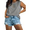 imageImily Bela Womens Plus Size Tank Tops Sleeveless Crew Neck Summer Casual Basic Tees ShirtsGrey