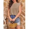 imageImily Bela Womens Plus Size Tank Tops Sleeveless Crew Neck Summer Casual Basic Tees ShirtsKhaki