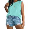 imageImily Bela Womens Plus Size Tank Tops Sleeveless Crew Neck Summer Casual Basic Tees ShirtsLight Blue