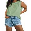 imageImily Bela Womens Plus Size Tank Tops Sleeveless Crew Neck Summer Casual Basic Tees ShirtsLight Green